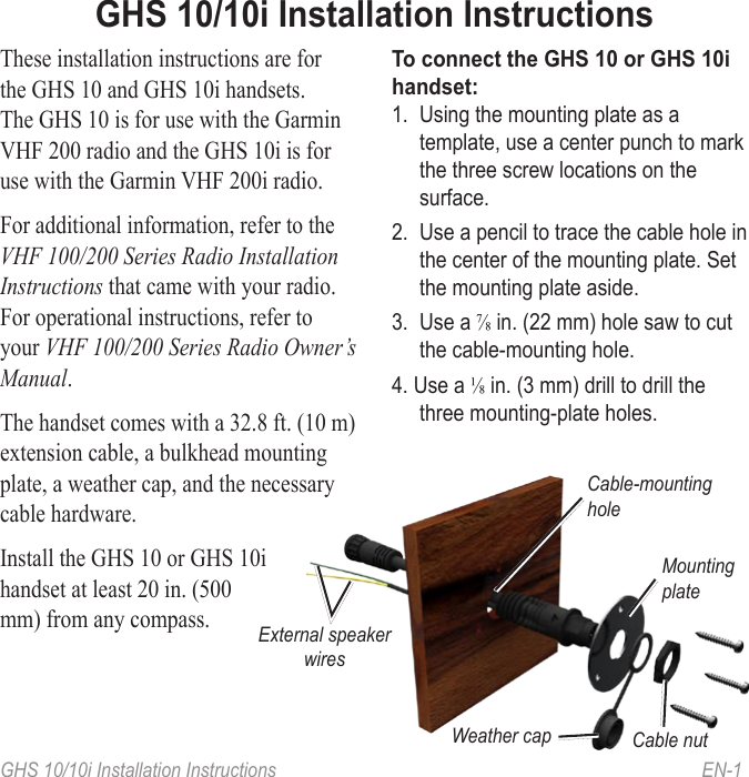 Page 2 of 12 - Garmin Garmin-Ghs-10-Users-Manual-  Garmin-ghs-10-users-manual