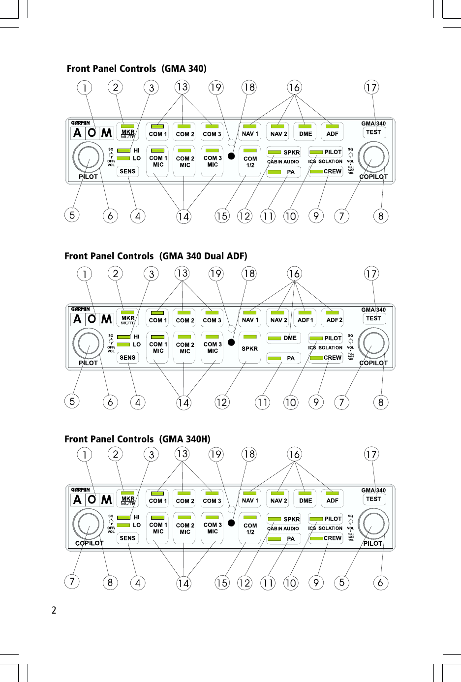 Page 2 of 12 - Garmin Garmin-Gma-340-Pilots-Guide-  Garmin-gma-340-pilots-guide