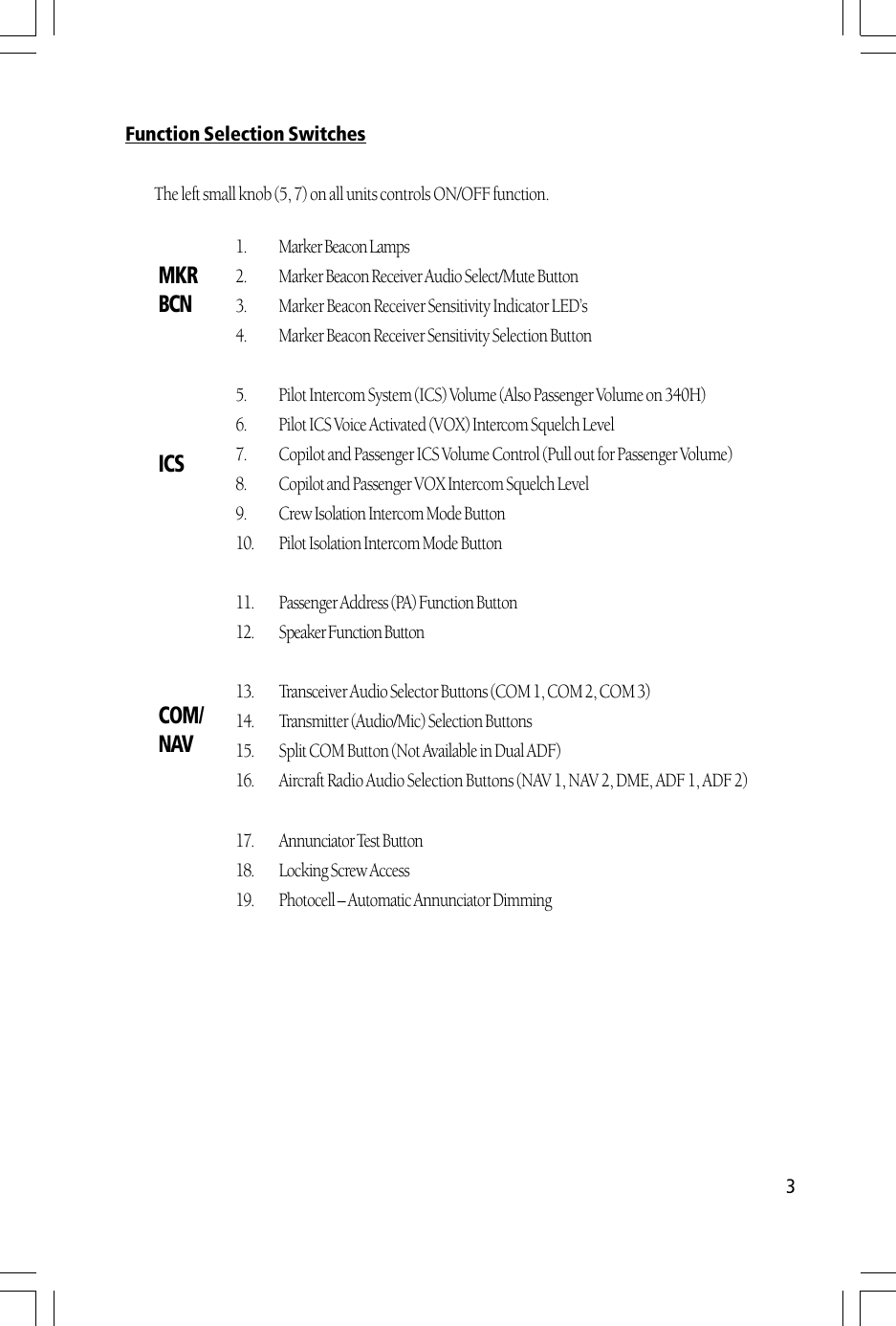 Page 3 of 12 - Garmin Garmin-Gma-340-Pilots-Guide-  Garmin-gma-340-pilots-guide