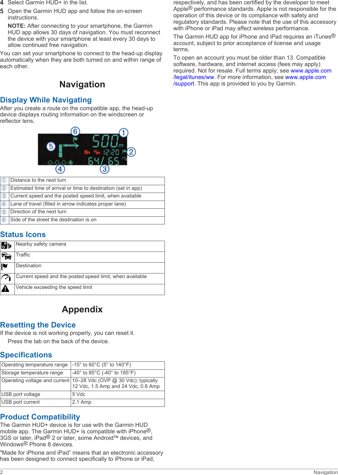 Page 4 of 6 - Garmin Garmin-Hud-Owners-Manual-  Garmin-hud-owners-manual