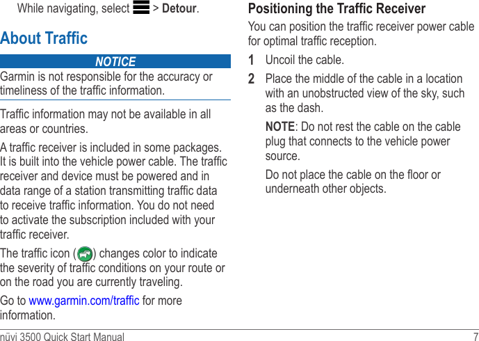 Page 7 of 8 - Garmin Garmin-Nuvi-3540-Quick-Start-Manual- Garmin-nuvi-3540-quick-start-manual
