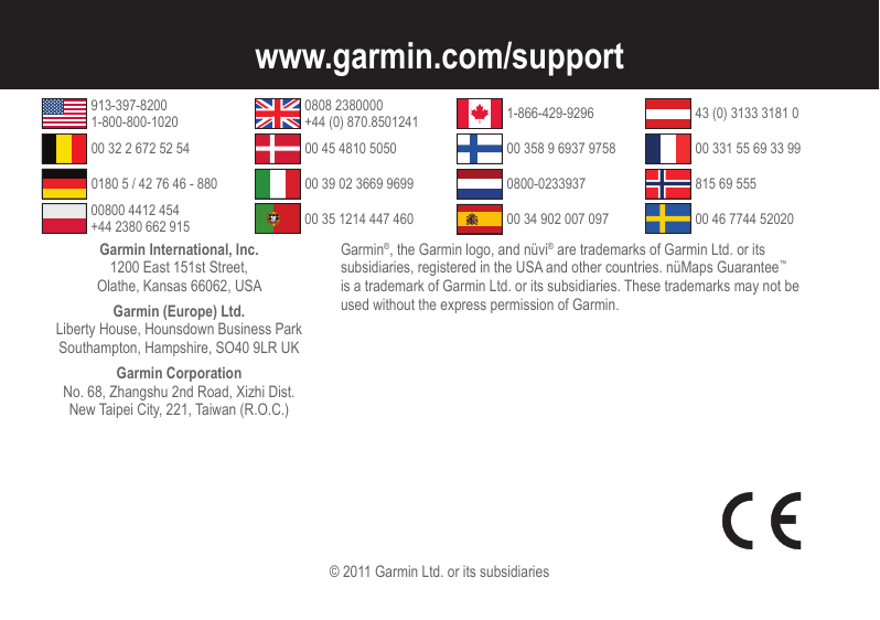 Page 8 of 8 - Garmin Garmin-Nuvi-3540-Quick-Start-Manual- Garmin-nuvi-3540-quick-start-manual