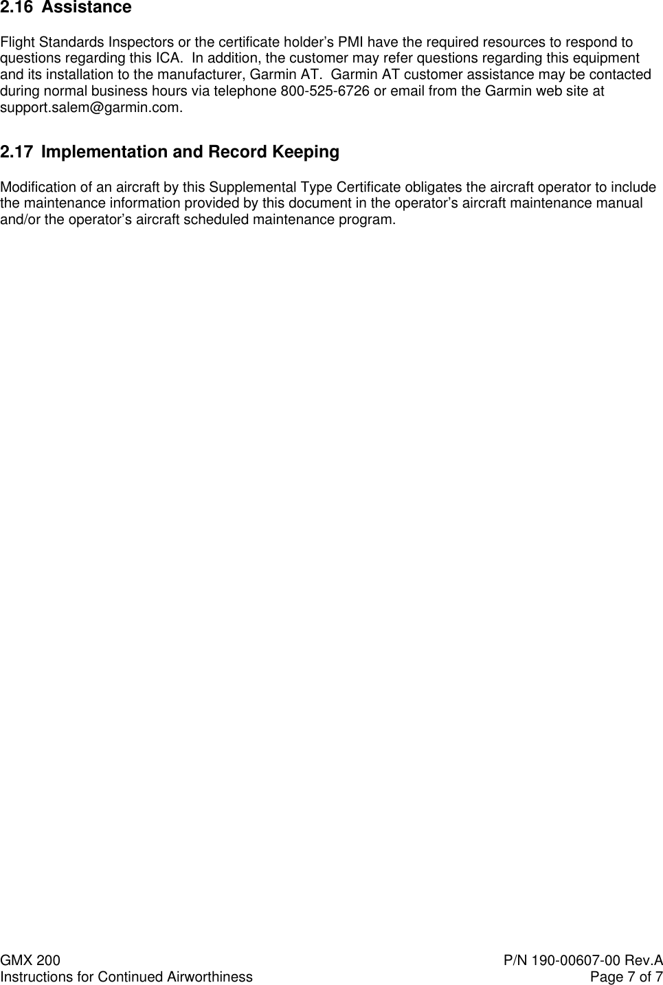 Page 7 of 7 - Garmin Garmin-Part-23-Stc-Sa01692Se-Instruction-Manual 190-00607-00_0A_GMX 200_ICA.Doc