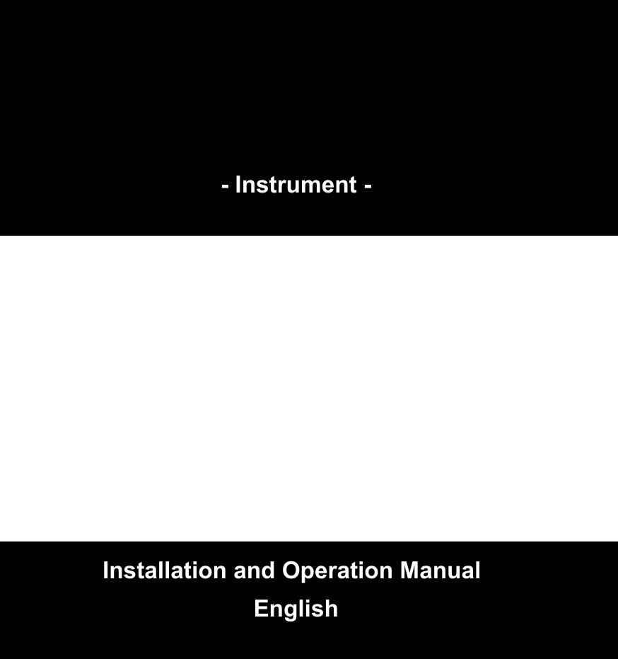  - Instrument - Installation and Operation Manual      English 