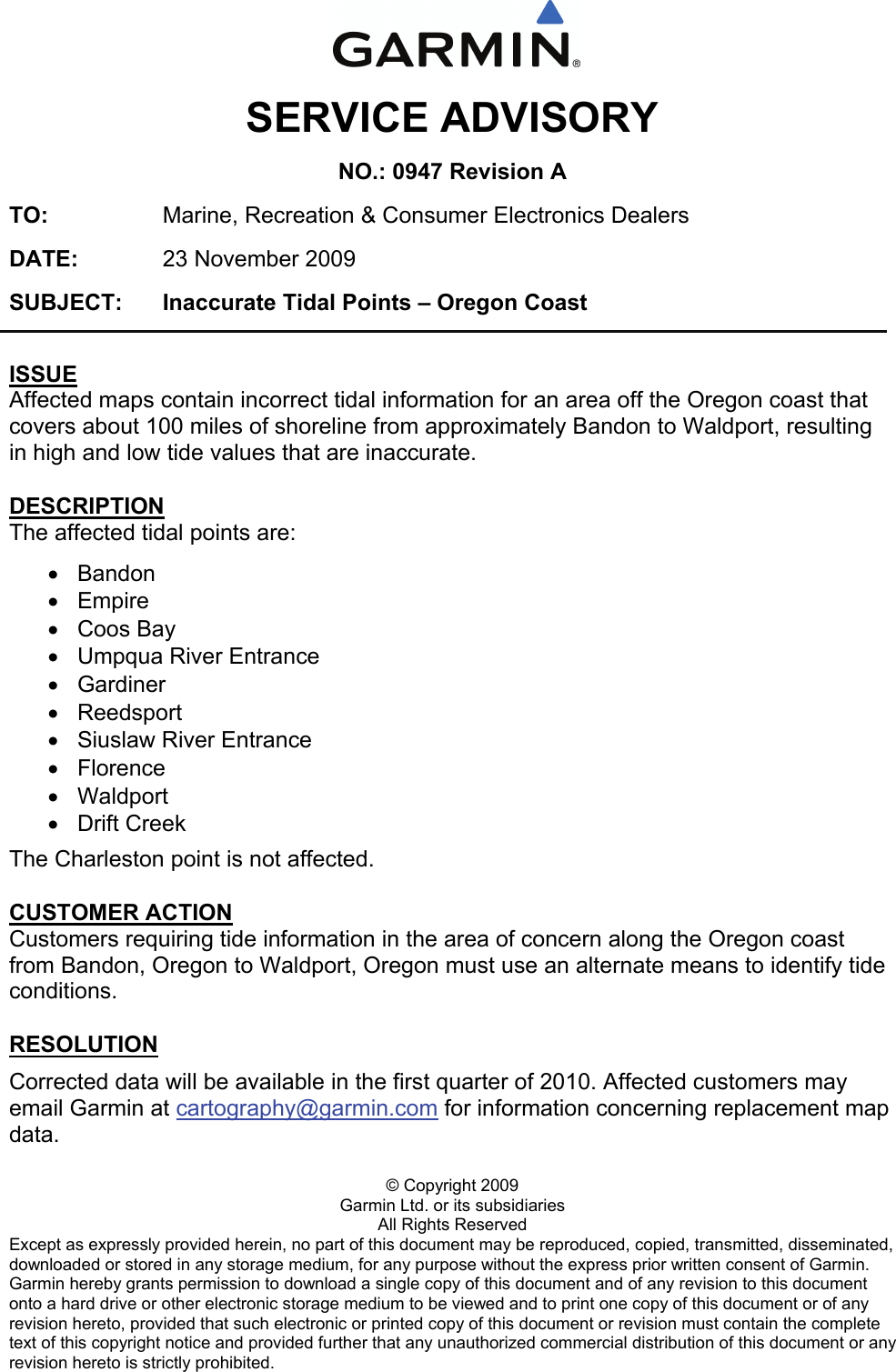 Page 1 of 2 - Garmin SSB 0402 SA 0947