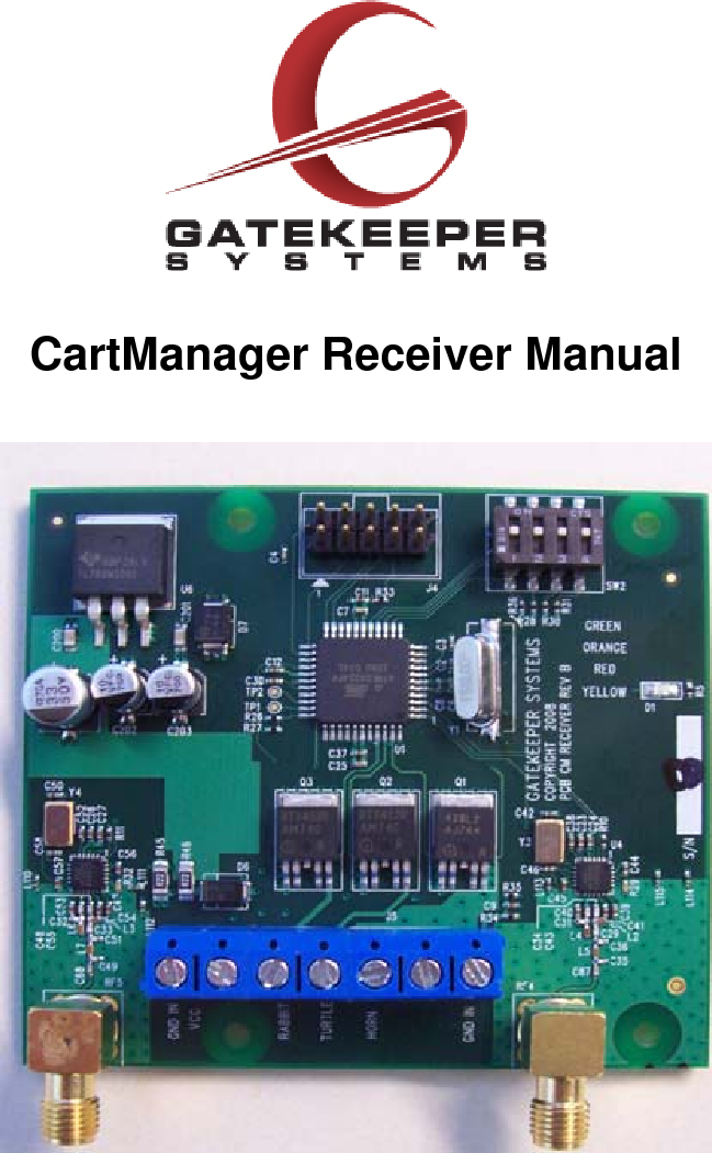   CartManager Receiver Manual    
