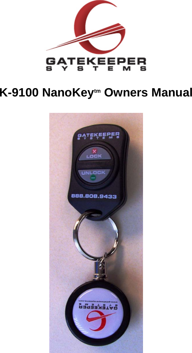  K-9100 NanoKeytm Owners Manual      
