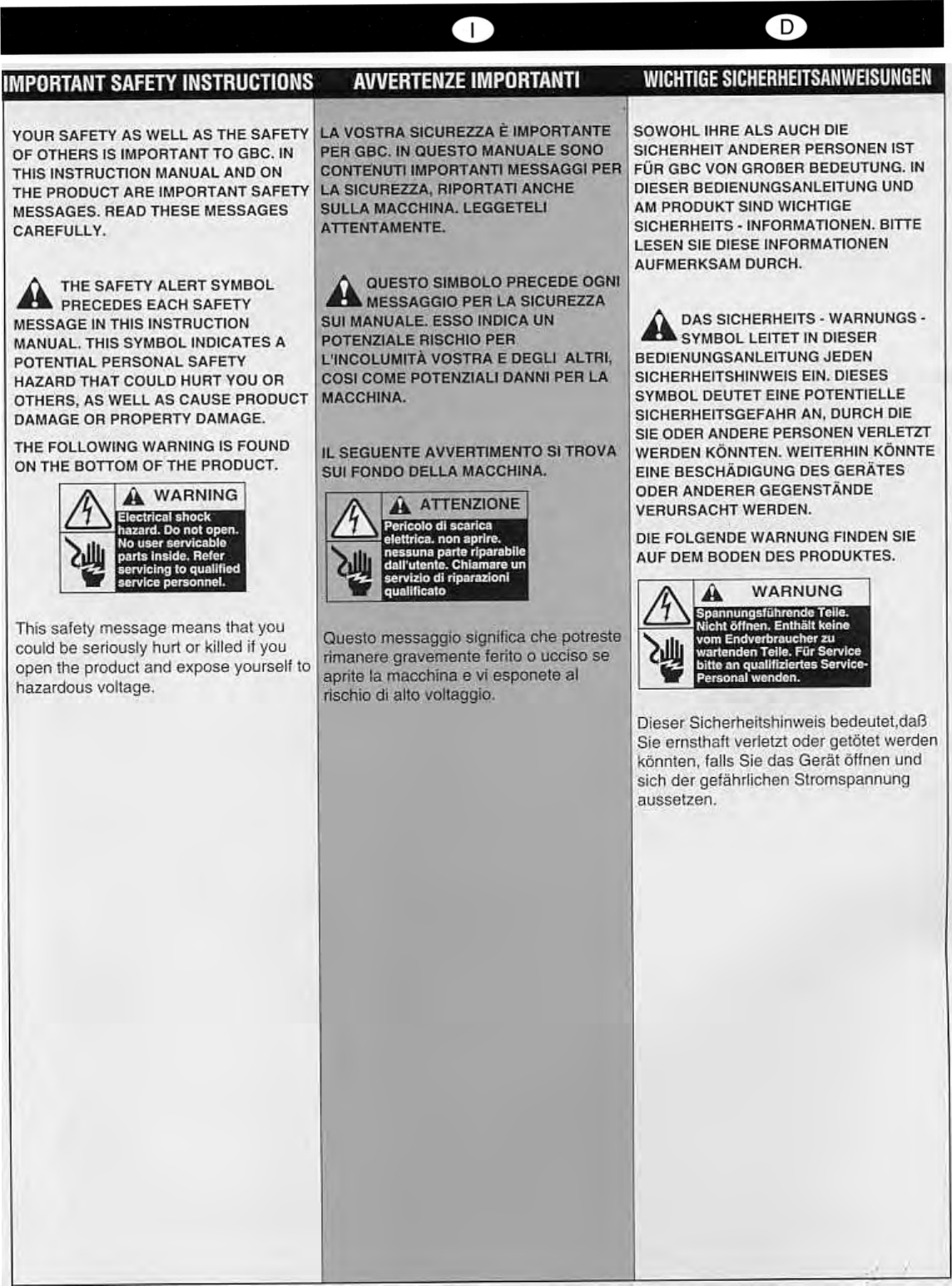 Page 2 of 11 - Gbc Gbc-4500-Users-Manual-  Gbc-4500-users-manual