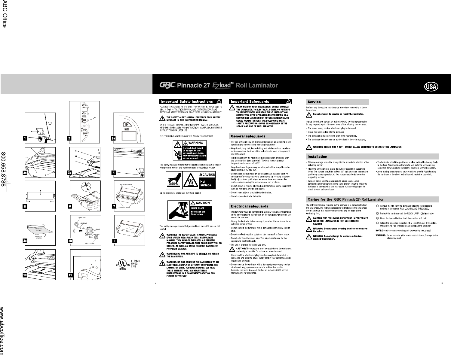 Page 2 of 8 - Gbc Gbc-Ezload-Pinnacle-27-Instruction-Manual- 305001163310V1  Gbc-ezload-pinnacle-27-instruction-manual