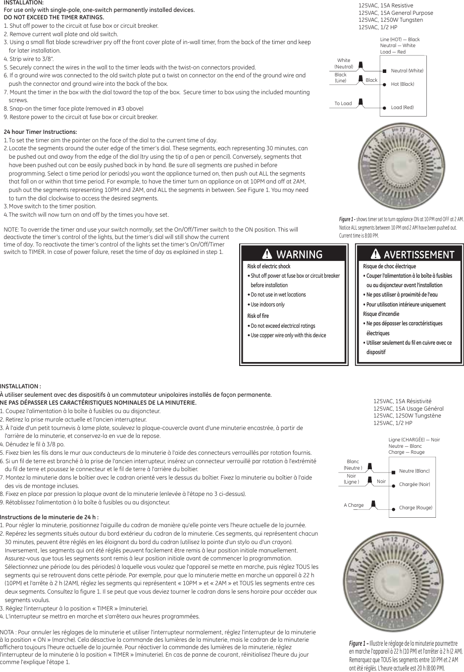 Page 1 of 1 - Ge-Appliances Ge-15264-Inwall-24-Hour-Mechanical-Timer-Owners-Manual 15264 Manual