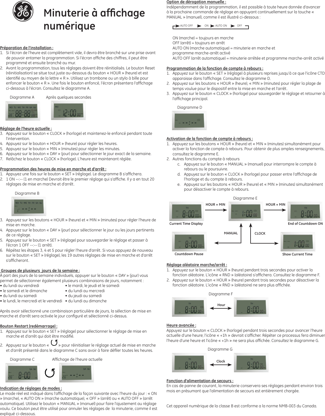 Page 2 of 2 - Ge-Appliances Ge-15268-Plugin-Digital-Timer-Owners-Manual