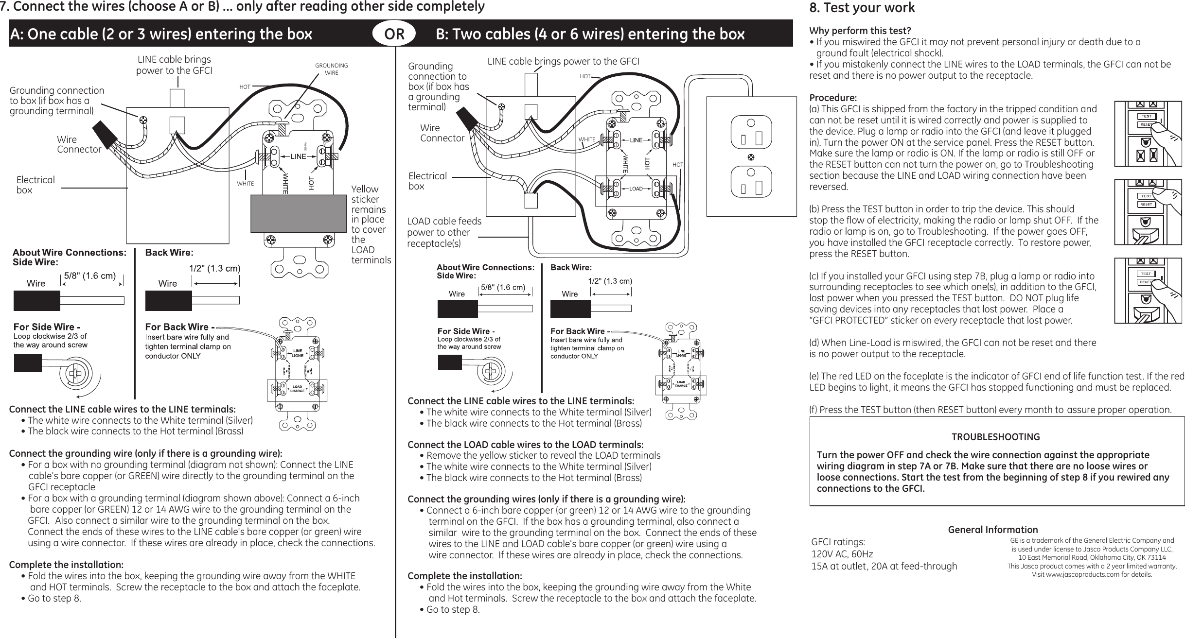 Page 2 of 2 - Ge-Appliances Ge-51960-Ge-Ground-Fault-Circuit-Interrupter-Quick-Start-Guide