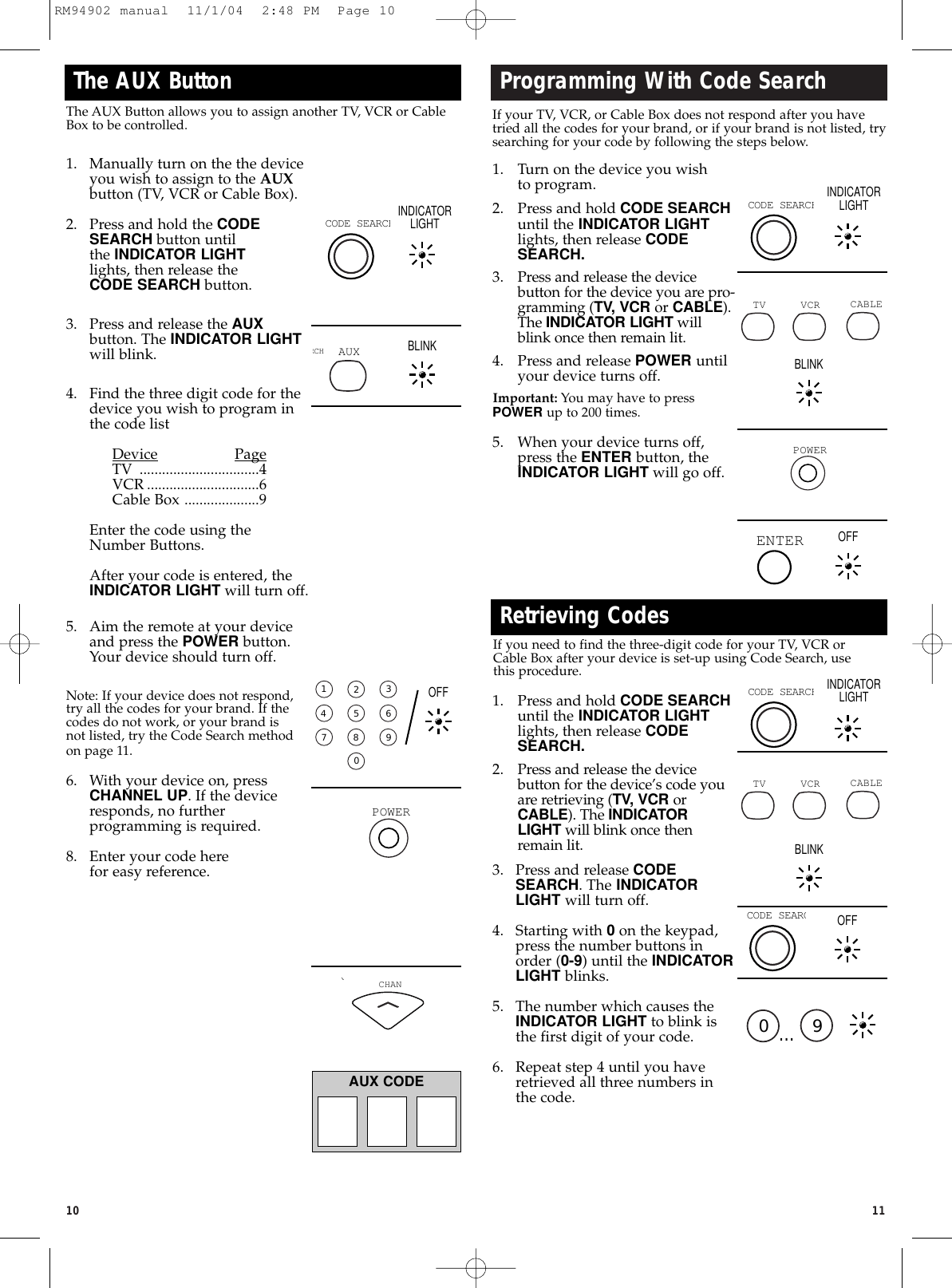 Page 5 of 8 - Ge-Appliances Ge-94902-Ge-Universal-Remote-Owners-Manual RM94902 Manual