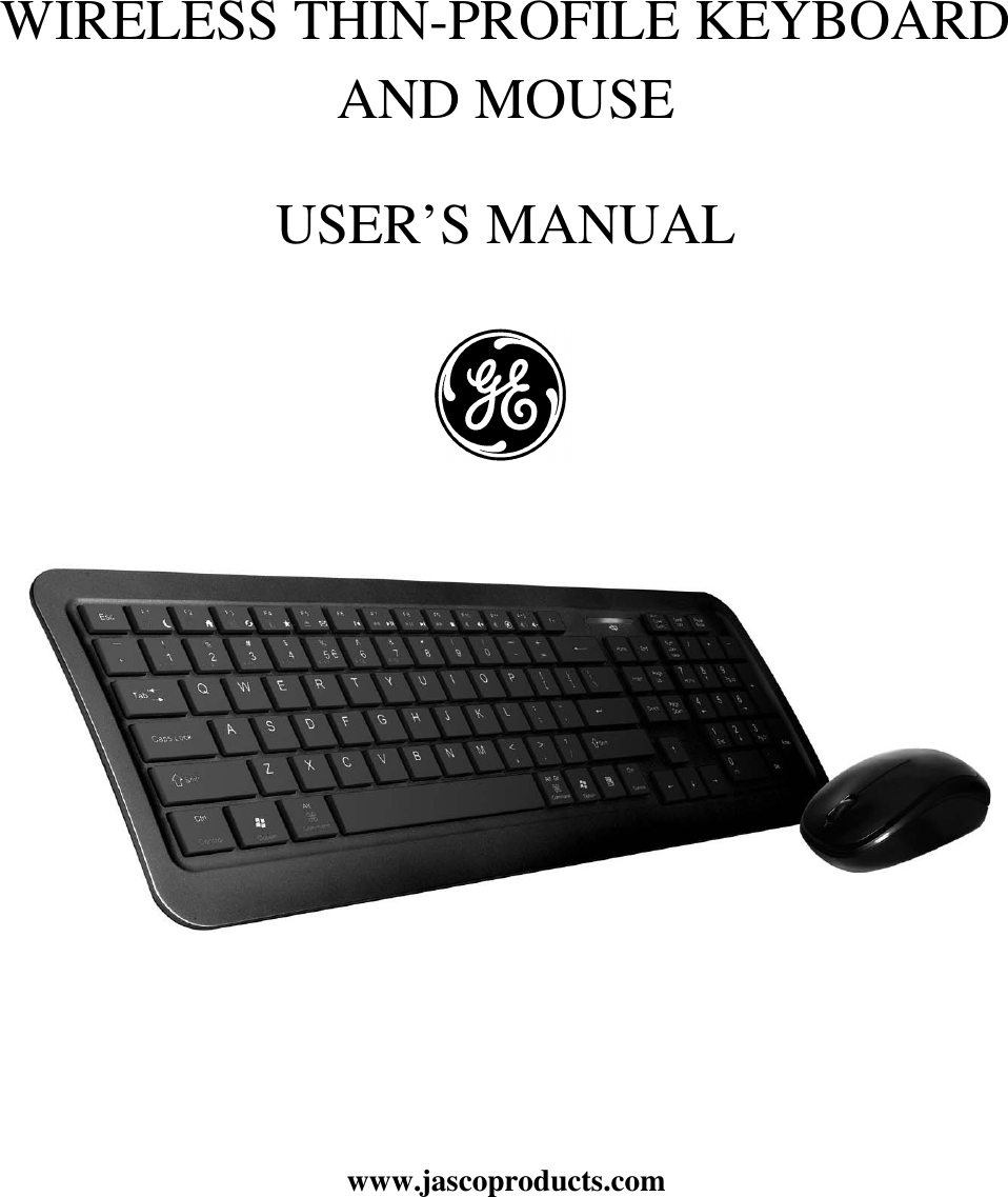 Page 1 of 8 - Ge-Appliances Ge-98614-Ge-Wireless-Thinprofile-Keyboard-And-Mouse-Owners-Manual Smart Office Keyboard