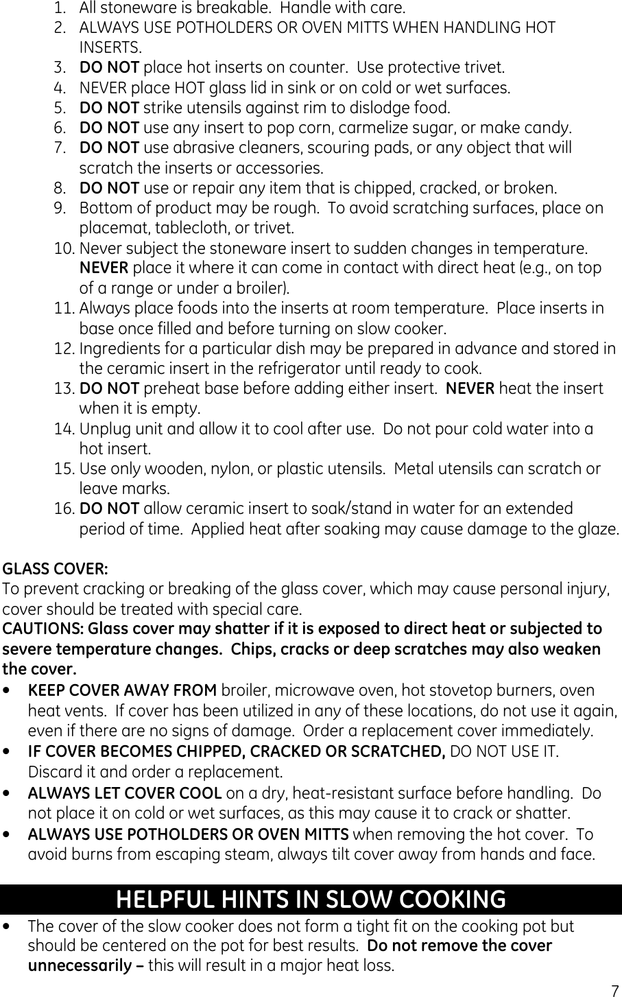 Page 7 of 10 - Ge-Appliances Ge-Appliances-169084-Users-Manual 169084_085_ GE Slow Cooker IM _revised_