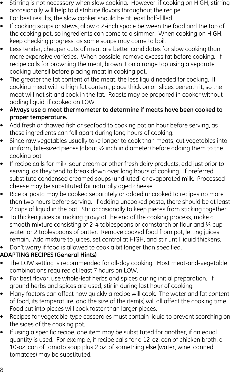 Page 8 of 10 - Ge-Appliances Ge-Appliances-169084-Users-Manual 169084_085_ GE Slow Cooker IM _revised_