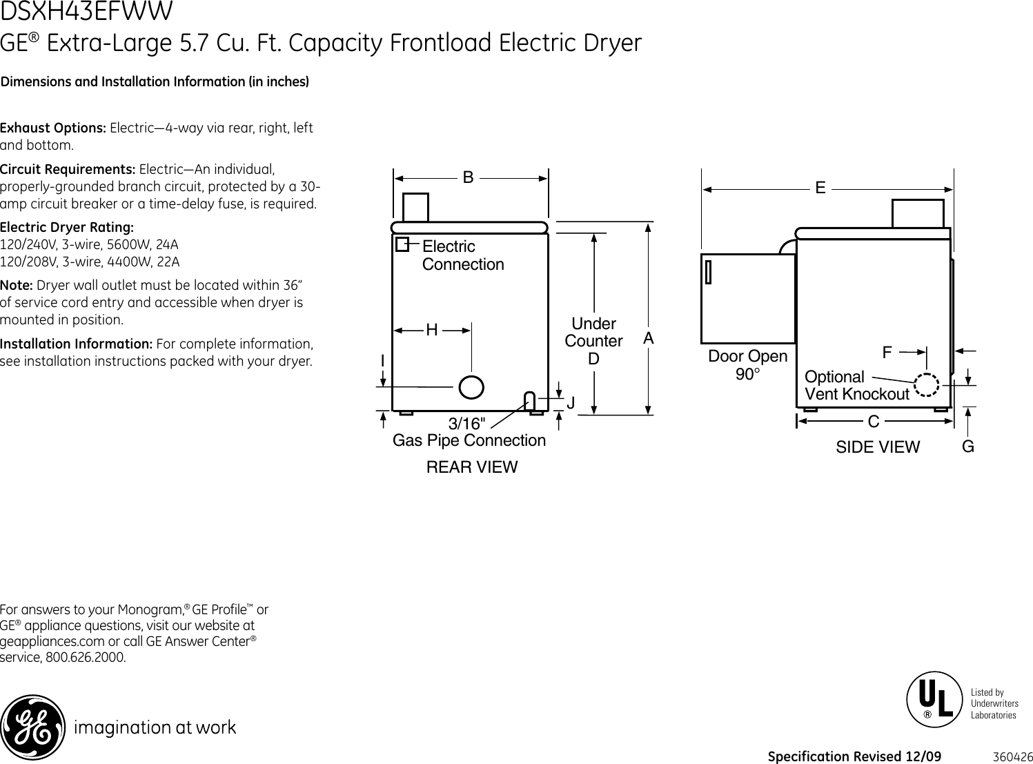 Page 1 of 4 - Ge-Appliances Ge-Appliances-Dsxh43Ef-Users-Manual-  Ge-appliances-dsxh43ef-users-manual