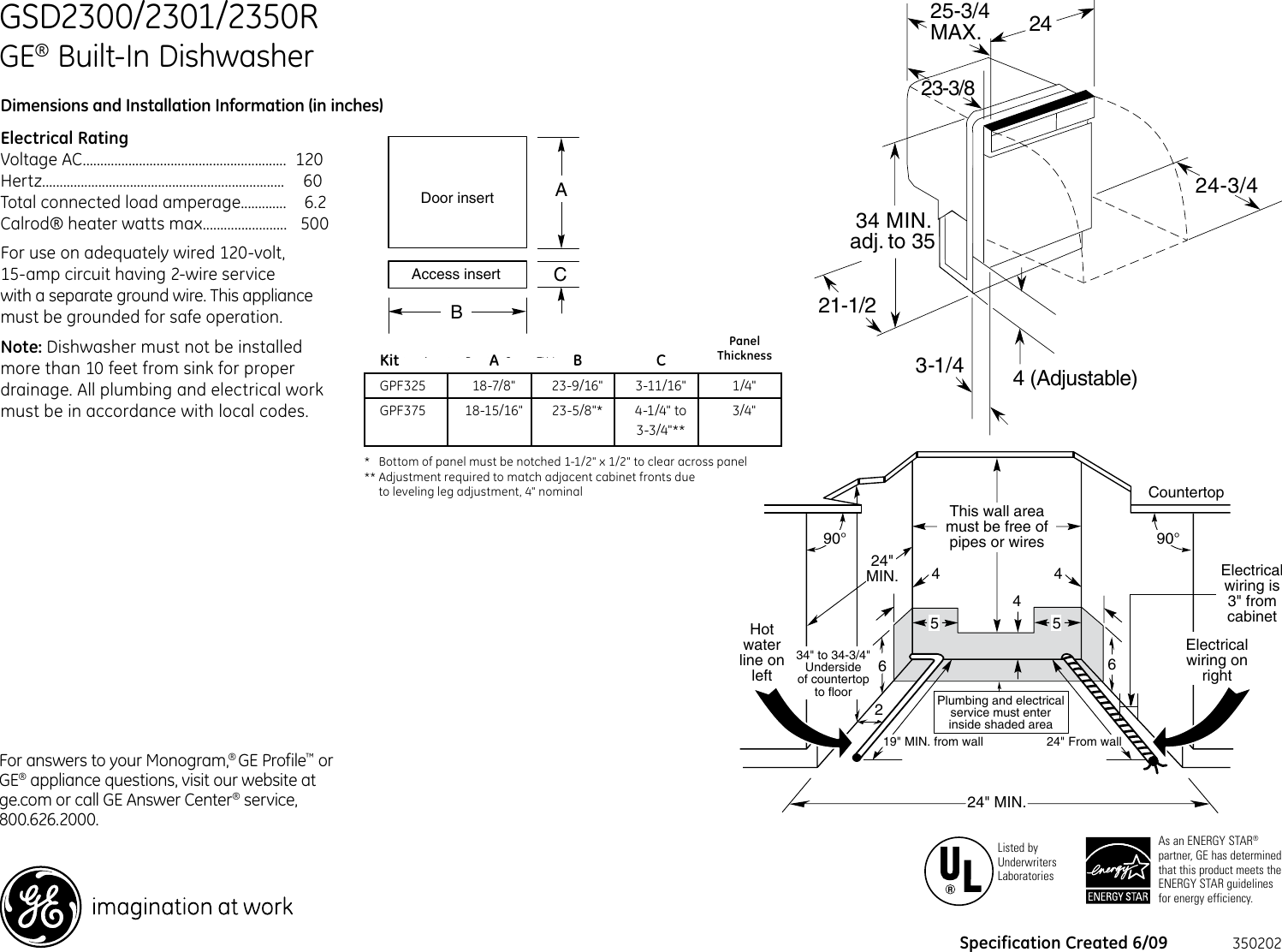 Page 1 of 2 - Ge-Appliances Ge-Appliances-Gsd2300-Users-Manual- 350202_gsd2300_2350r_c2  Ge-appliances-gsd2300-users-manual