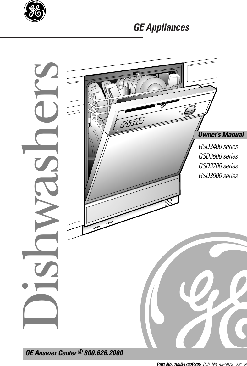 Ge Appliances Gsd3400 Series Gsd3600 Gsd3700 Gsd3900 Users Manual 49 5879