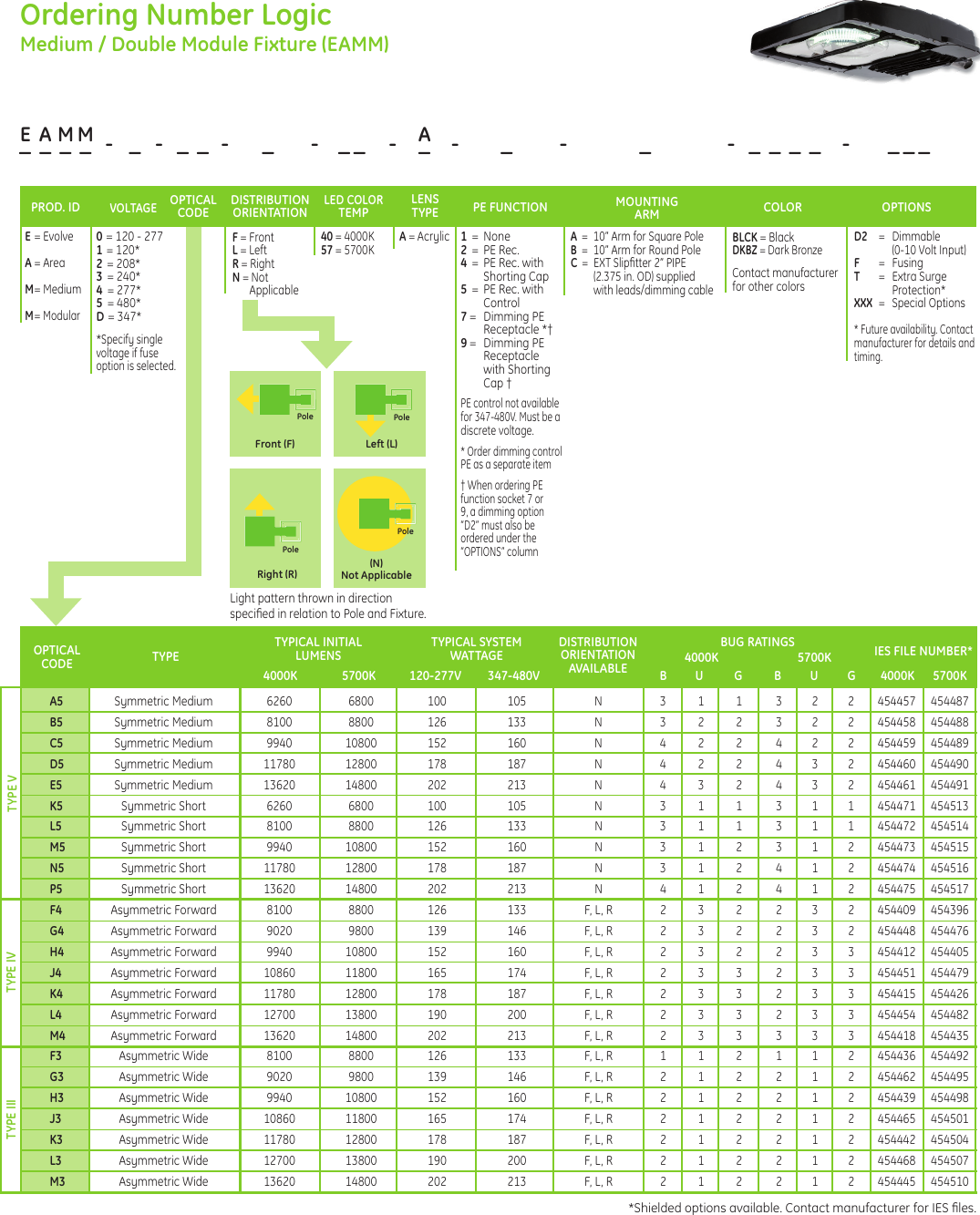 Page 3 of 8 - Ge-Appliances Ge-Easm-And-Eamm-Data-Sheet- GE Evolve Outdoor LED Lighting Fixtures Area Light Modular Small Medium EAMM EASM DataSheet |  Ge-easm-and-eamm-data-sheet