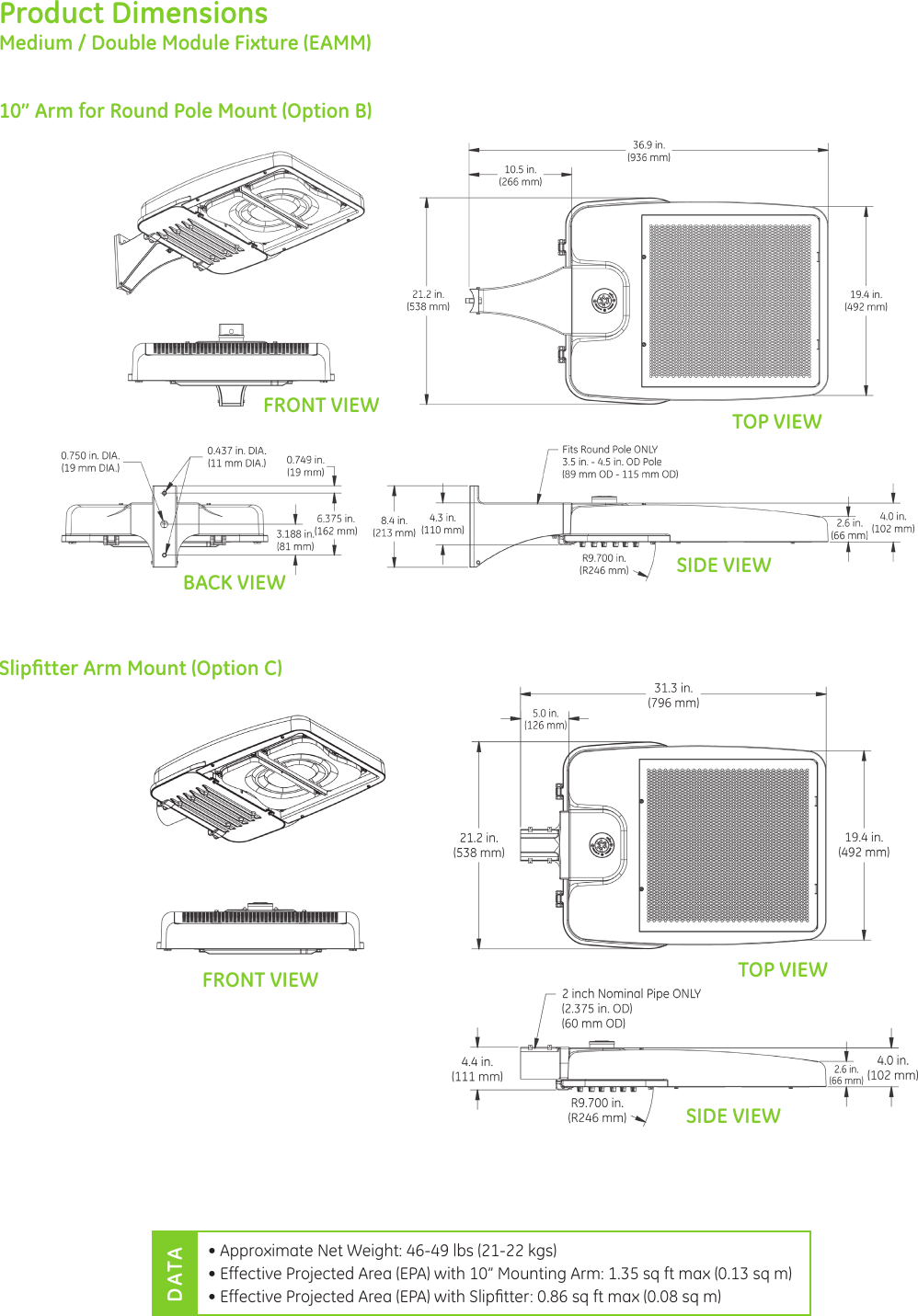 Page 4 of 8 - Ge-Appliances Ge-Easm-And-Eamm-Data-Sheet- GE Evolve Outdoor LED Lighting Fixtures Area Light Modular Small Medium EAMM EASM DataSheet |  Ge-easm-and-eamm-data-sheet