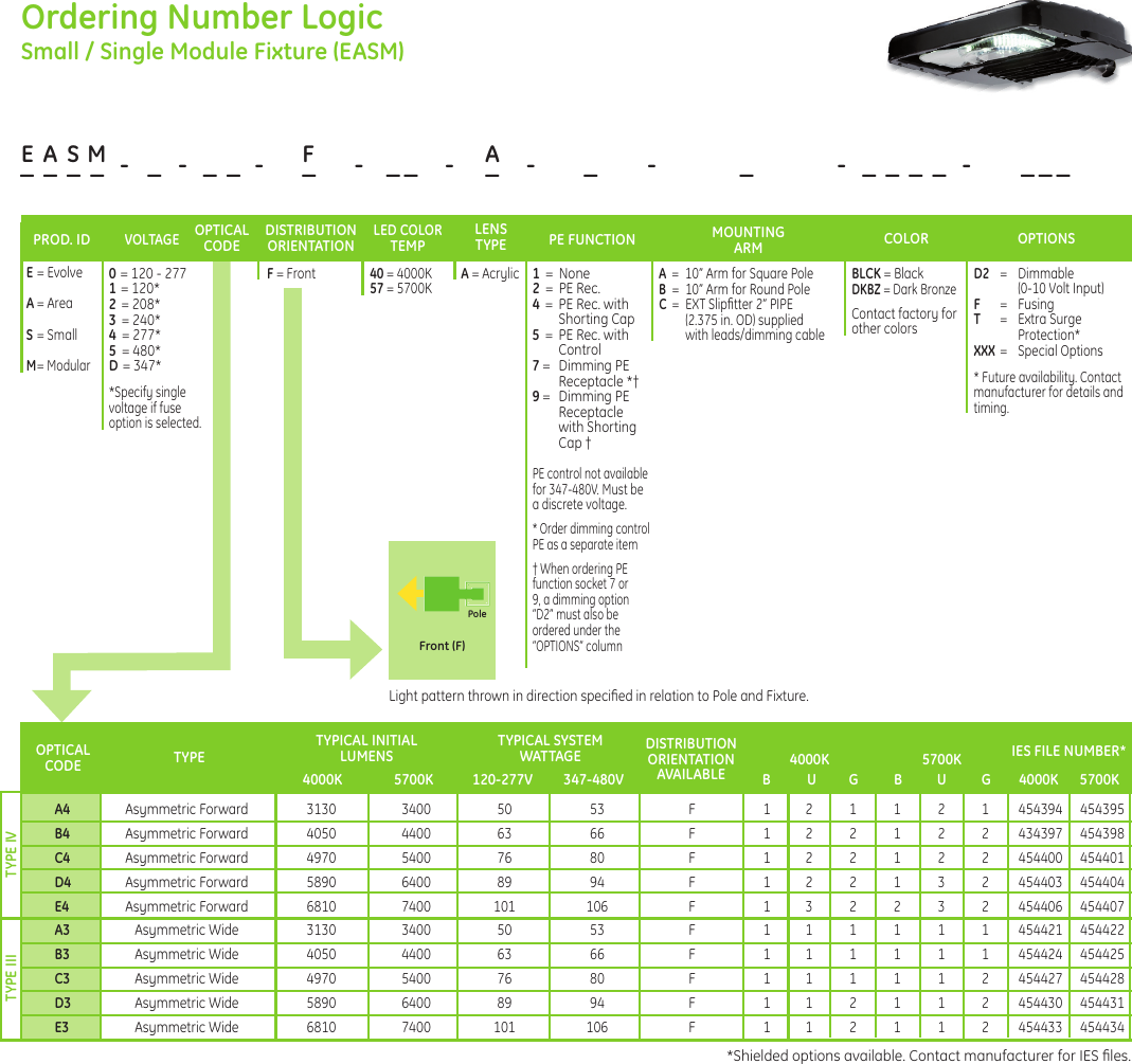 Page 5 of 8 - Ge-Appliances Ge-Easm-And-Eamm-Data-Sheet- GE Evolve Outdoor LED Lighting Fixtures Area Light Modular Small Medium EAMM EASM DataSheet |  Ge-easm-and-eamm-data-sheet