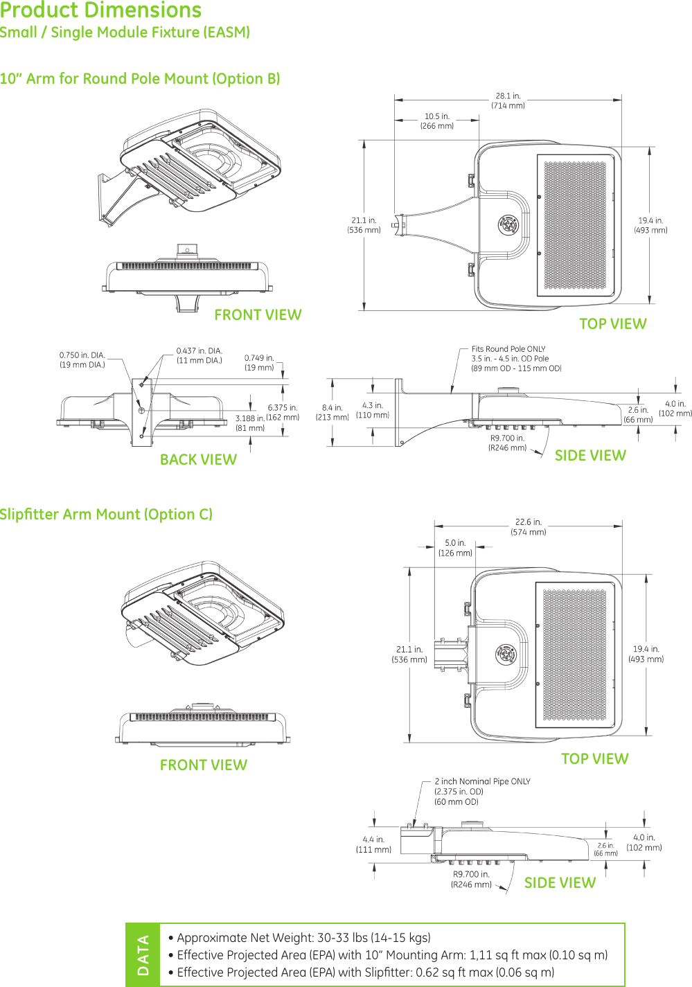 Page 6 of 8 - Ge-Appliances Ge-Easm-And-Eamm-Data-Sheet- GE Evolve Outdoor LED Lighting Fixtures Area Light Modular Small Medium EAMM EASM DataSheet |  Ge-easm-and-eamm-data-sheet