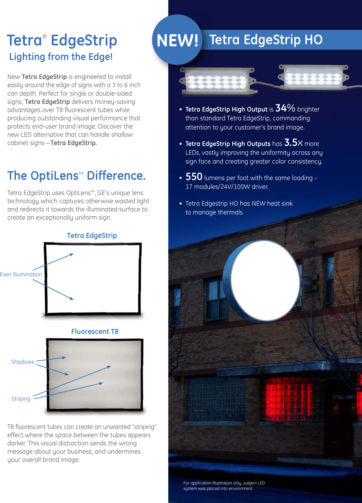 Page 2 of 4 - Ge-Appliances Ge-Edgestrip-And-Edgestrip-Ho-Data-Sheet- GE LED Sign Lighting Fixtures Tetra EdgeStrip DataSheet | 104  Ge-edgestrip-and-edgestrip-ho-data-sheet