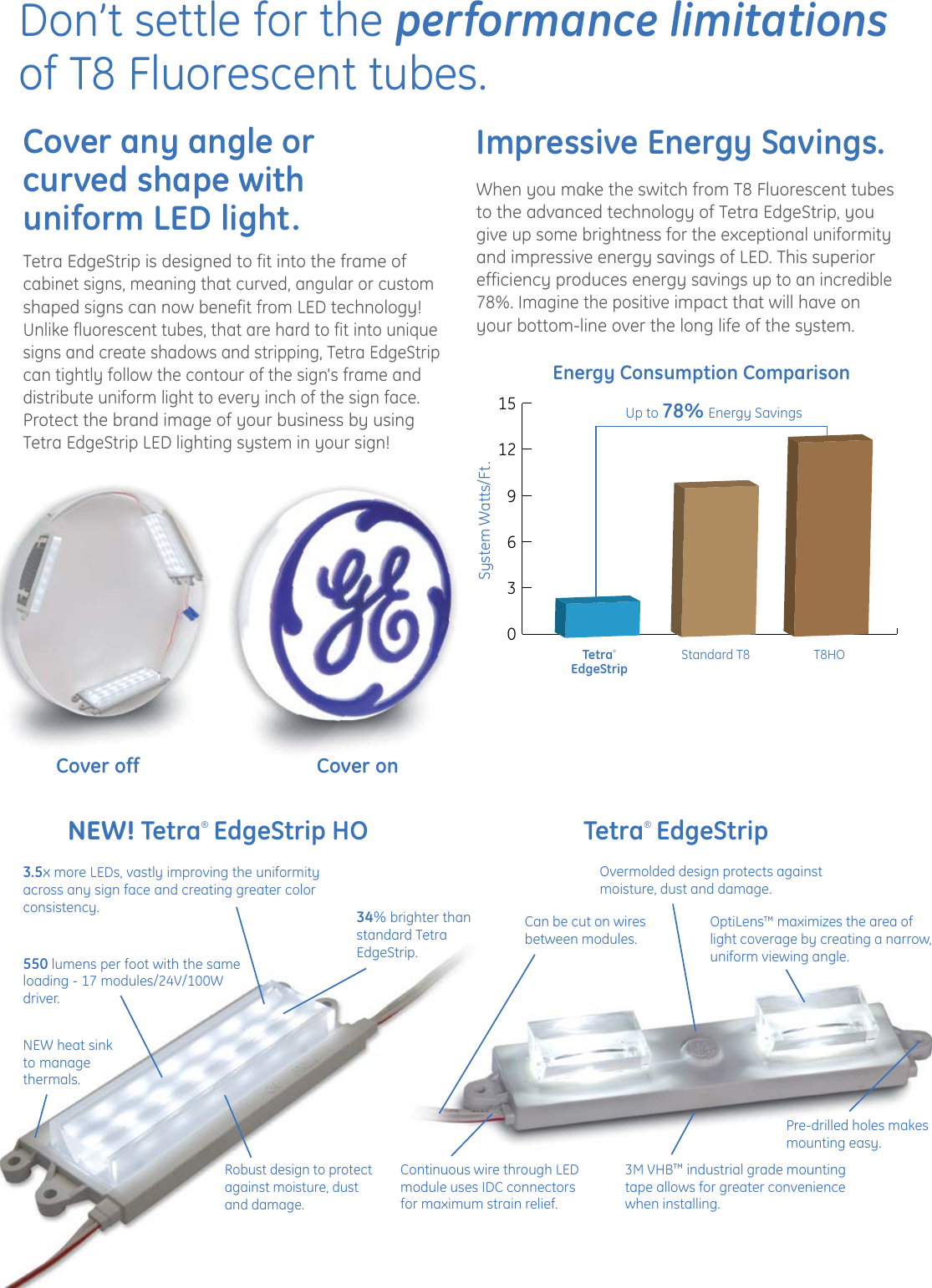 Page 3 of 4 - Ge-Appliances Ge-Edgestrip-And-Edgestrip-Ho-Data-Sheet- GE LED Sign Lighting Fixtures Tetra EdgeStrip DataSheet | 104  Ge-edgestrip-and-edgestrip-ho-data-sheet