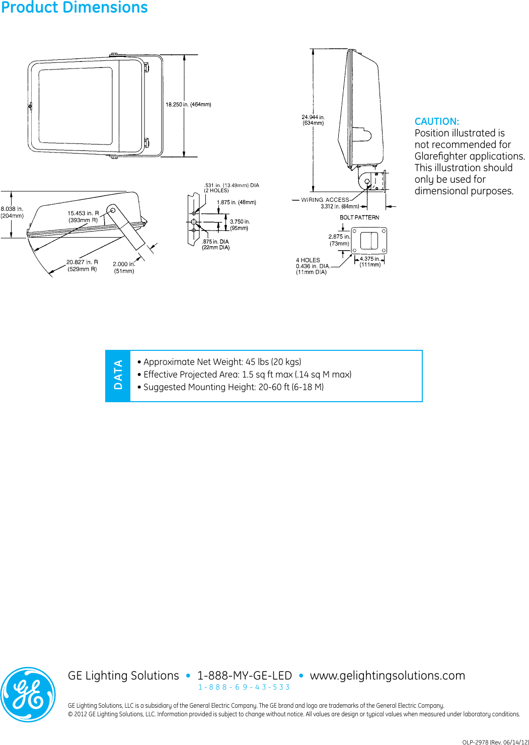 Page 4 of 4 - Ge-Appliances Ge-Gfps-And-Gfpt-Data-Sheet- GE Outdoor Floodlighting Glarefighter Asymmetric Data Sheet | Lighting Ge-gfps-and-gfpt-data-sheet