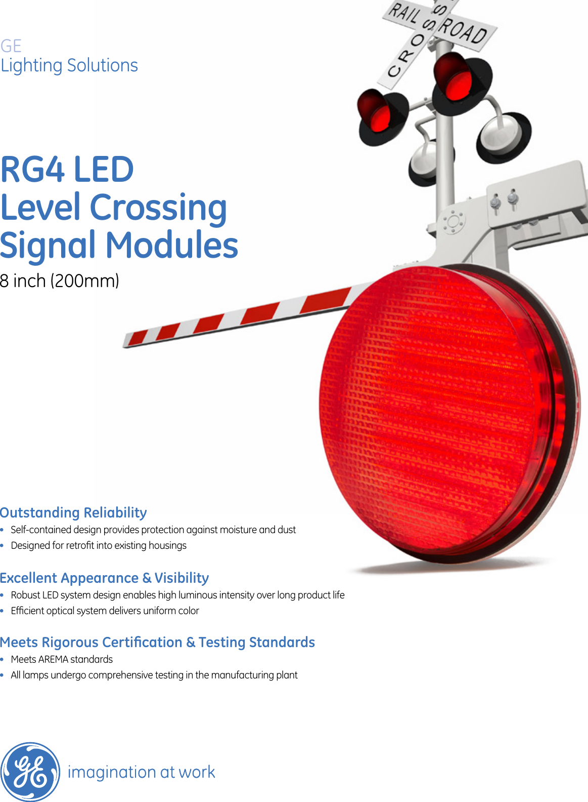Page 1 of 2 - Ge-Appliances Ge-Level-Crossing-Specification-Sheet- GE LED Transportation Rail Signal Lighting Level Crossing RG4 8in Data Sheet |  Ge-level-crossing-specification-sheet