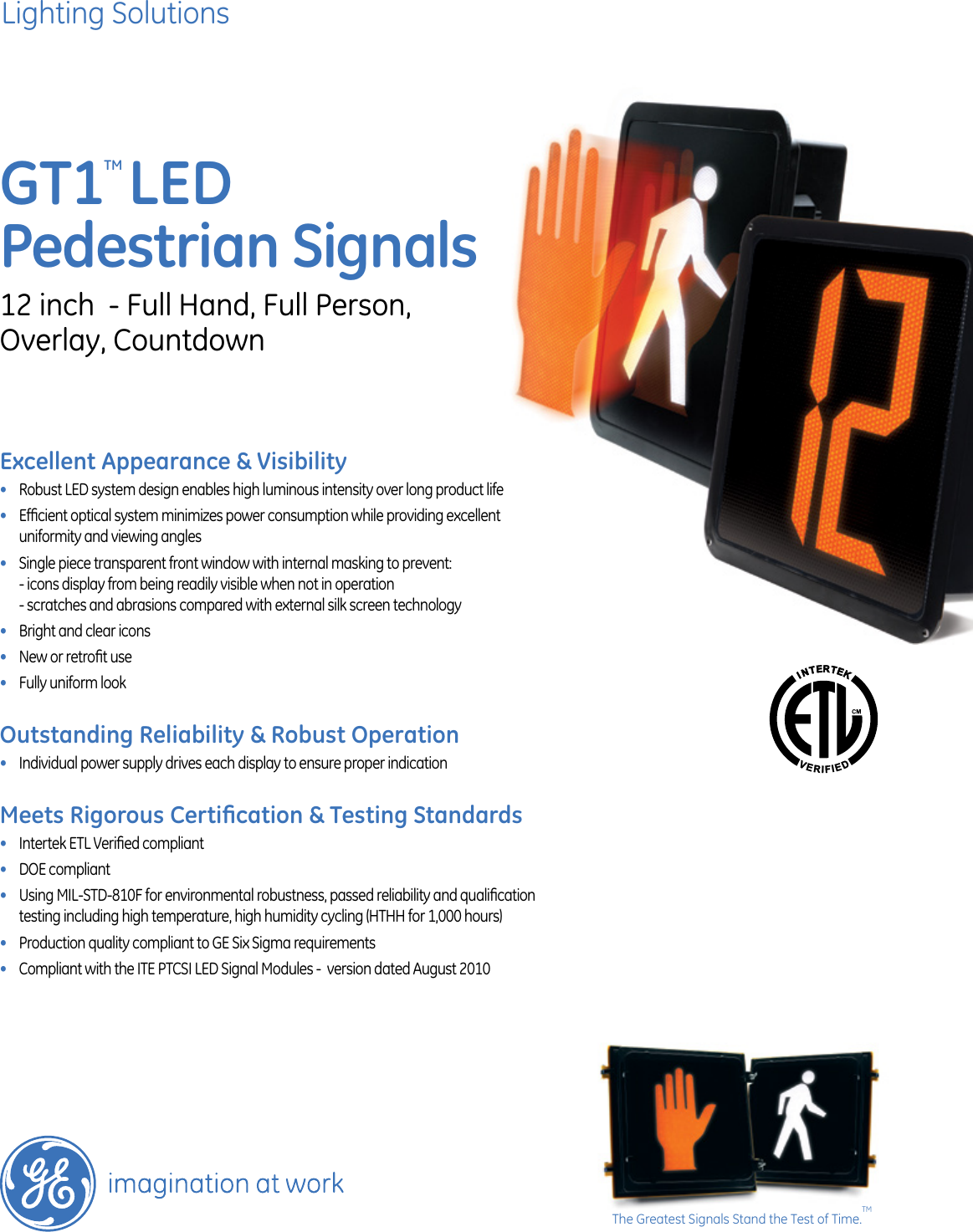 Page 1 of 2 - Ge-Appliances Ge-Pedestrian-Signals-Specification-Sheet- GE LED Transportation Traffic Signal Lighting Pedestrian Modules GT1 12inch Data Sheet |  Ge-pedestrian-signals-specification-sheet