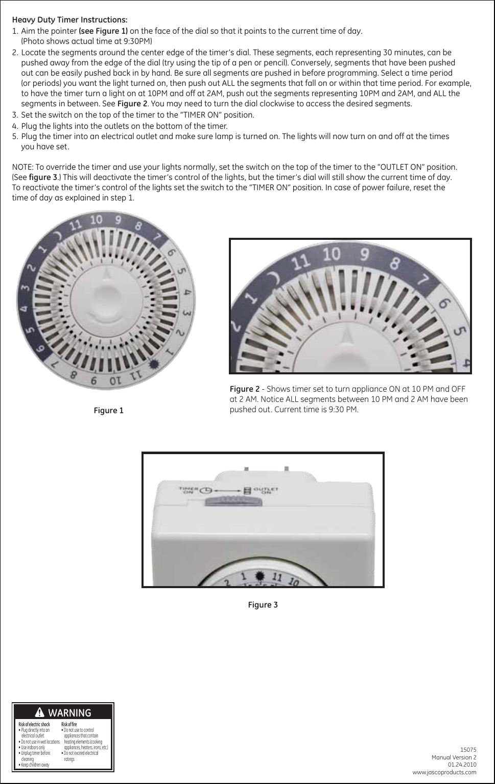 Page 1 of 1 - Ge-Appliances Ge-Plugin-15075-Mechanical-Timer-Owners-Manual 15075-2 Eng Manual