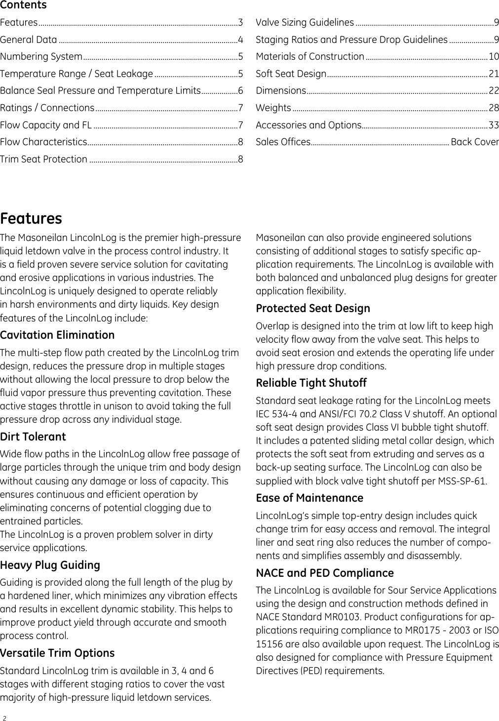 Page 2 of 12 - Ge-Appliances Ge-Severe-Service-Valves-Masoneilan-Lincolnlog-Valve-Technical-Specifications-  Ge-severe-service-valves-masoneilan-lincolnlog-valve-technical-specifications