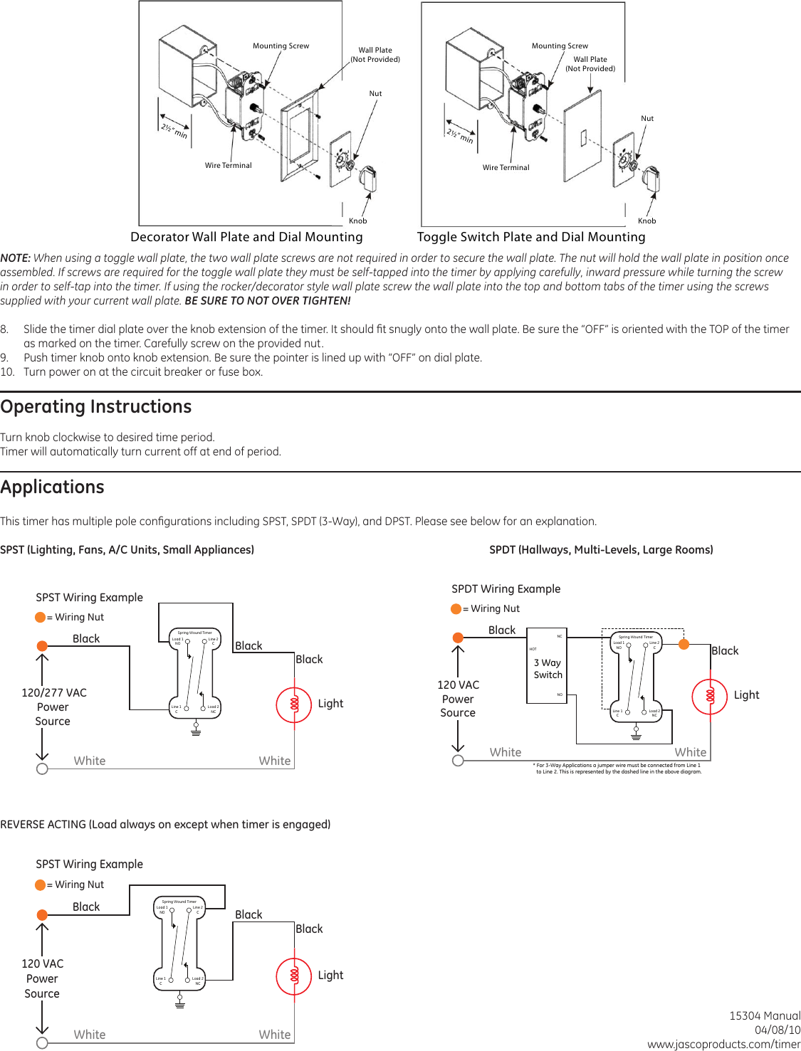 Page 2 of 2 - Ge-Appliances Ge-Spring-Wound-Timer-15304-Owners-Manual