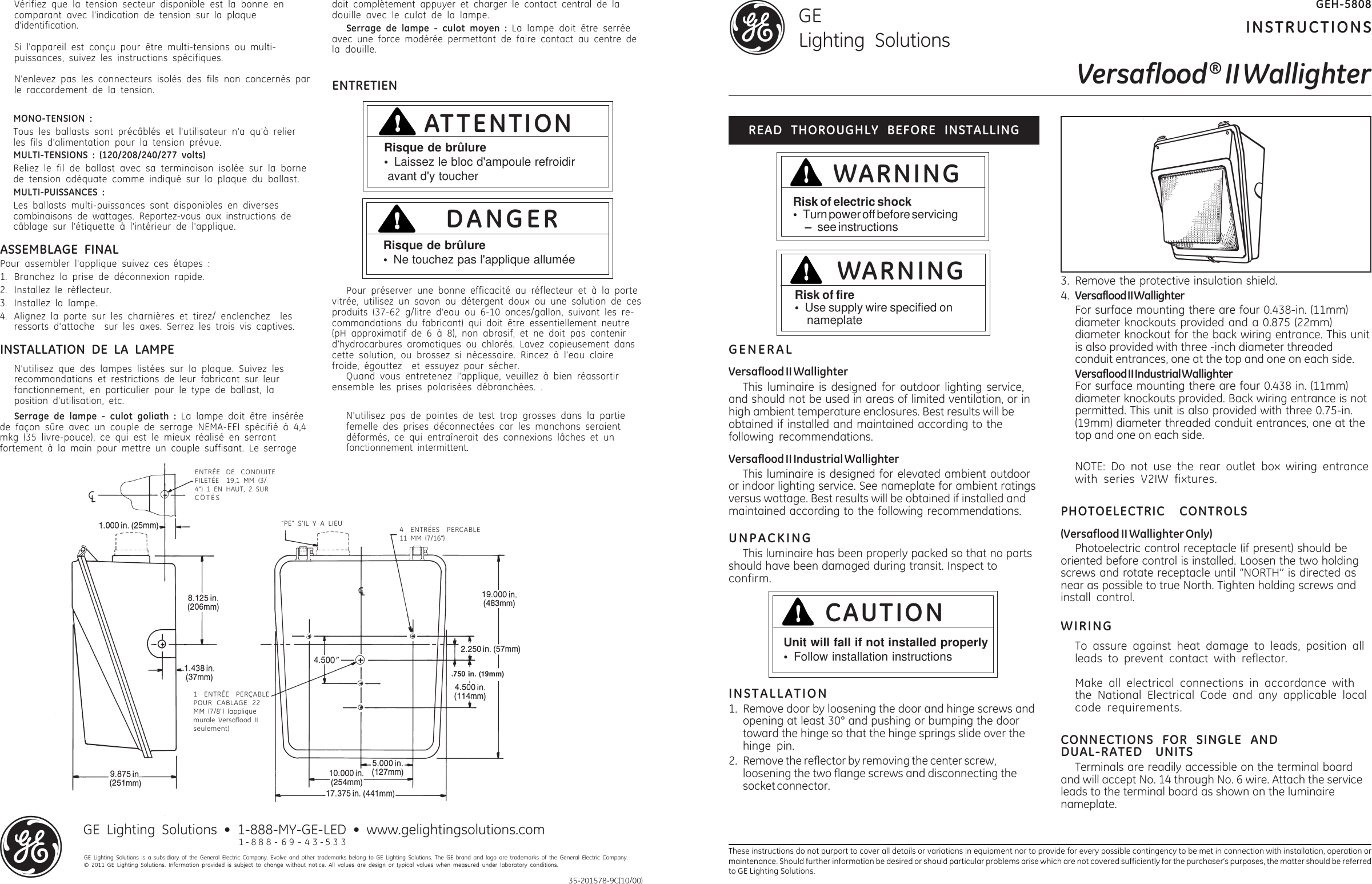 Ge Appliances V2Fw Installation Guide Outdoor Area Wall Lighting