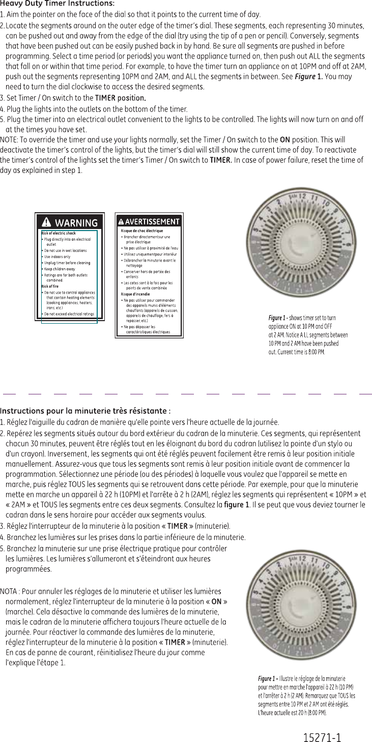 Ge 15271 Plugin Mechanical Timer Owners Manual