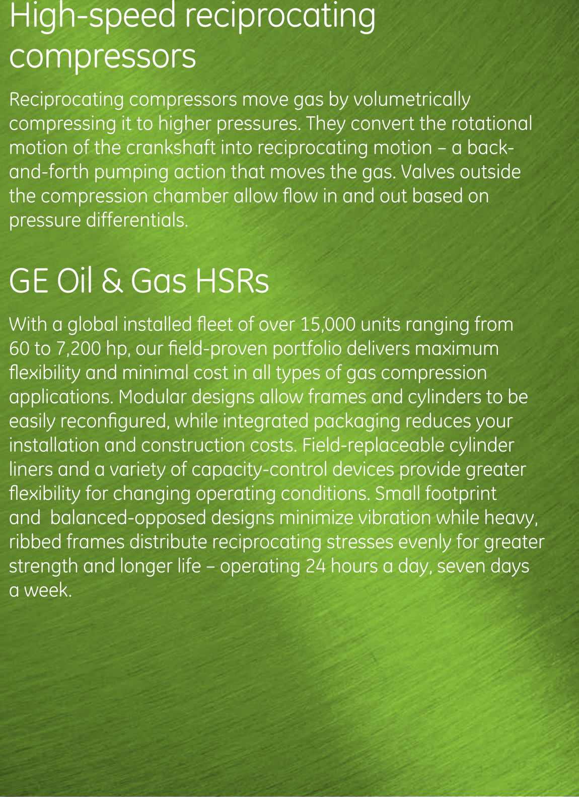 Page 2 of 6 - Ge Ge-Gemin-High-Speed-Reciprocating-Compressor-H-Frame-Brochure- Ge-gemin-high-speed-reciprocating-compressor-h-frame-brochure