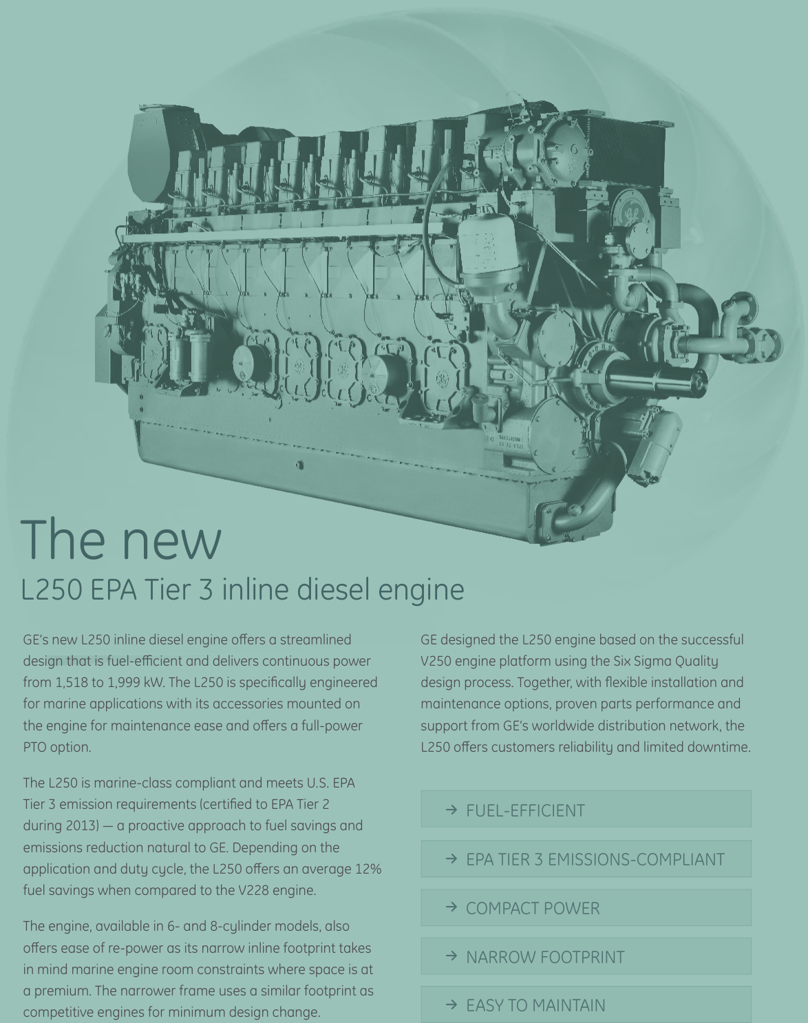 Page 3 of 6 - Ge Ge-L250-Marine-Engine-Tier-3-Imo-Tier-Ii-Users-Manual-  Ge-l250-marine-engine-tier-3-imo-tier-ii-users-manual