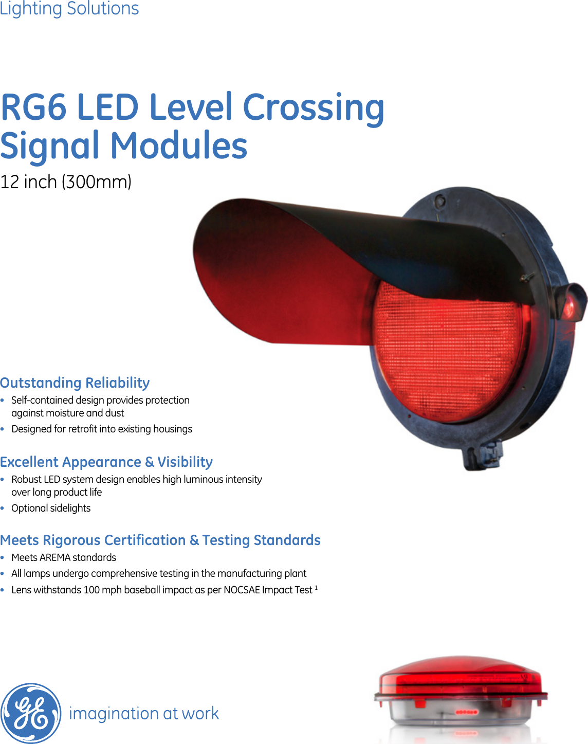 Page 1 of 4 - Ge Ge-Level-Crossing-Data-Sheet- LED Transportation Rail Signal Lighting Level Crossing RG6 12in Data Sheet |  Ge-level-crossing-data-sheet
