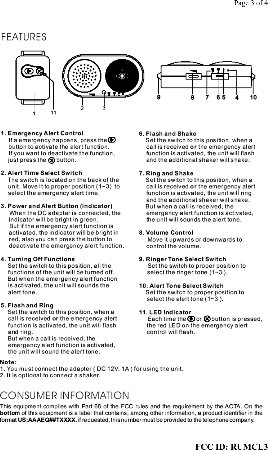 Page 3 of 4 FCC ID: RUMCL3   
