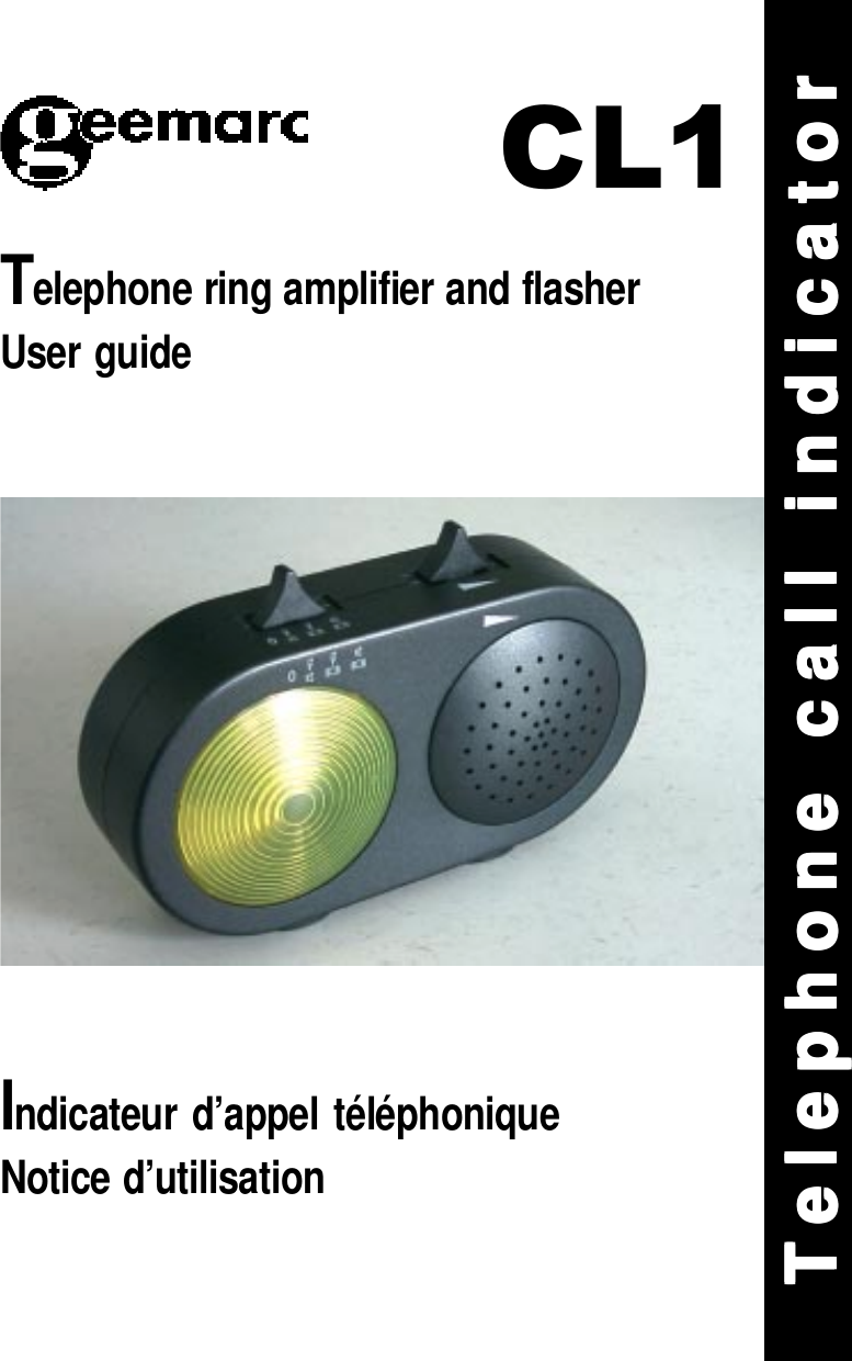 Page 1 of 6 - Geemarc Geemarc-Telephone-Ring-Amplifier-And-Flasher-Cl1-Users-Manual- UGBB100FT  Geemarc-telephone-ring-amplifier-and-flasher-cl1-users-manual