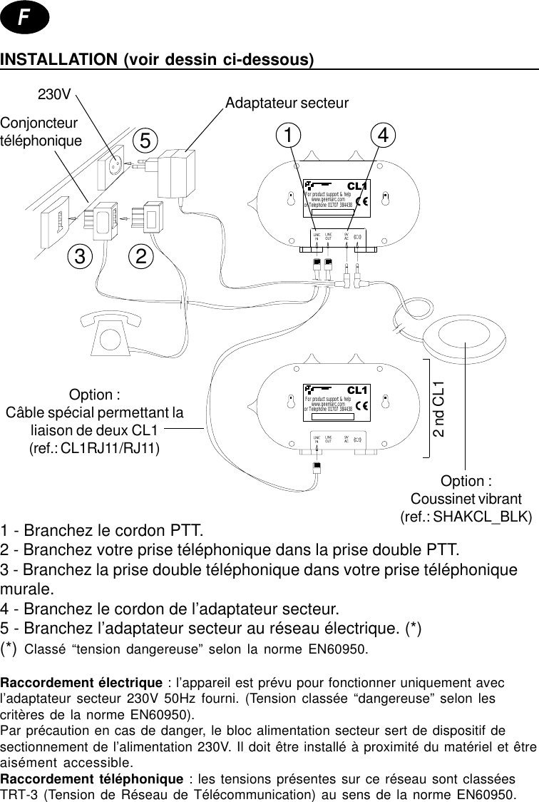 Page 5 of 6 - Geemarc Geemarc-Telephone-Ring-Amplifier-And-Flasher-Cl1-Users-Manual- UGBB100FT  Geemarc-telephone-ring-amplifier-and-flasher-cl1-users-manual