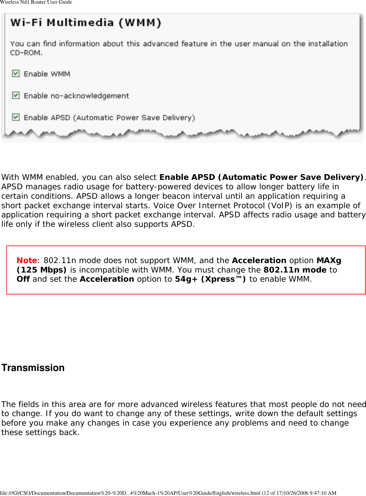Page 48 of GemTek Technology A950630GN USRobotics Wireless Nd1 Access Point User Manual Manual