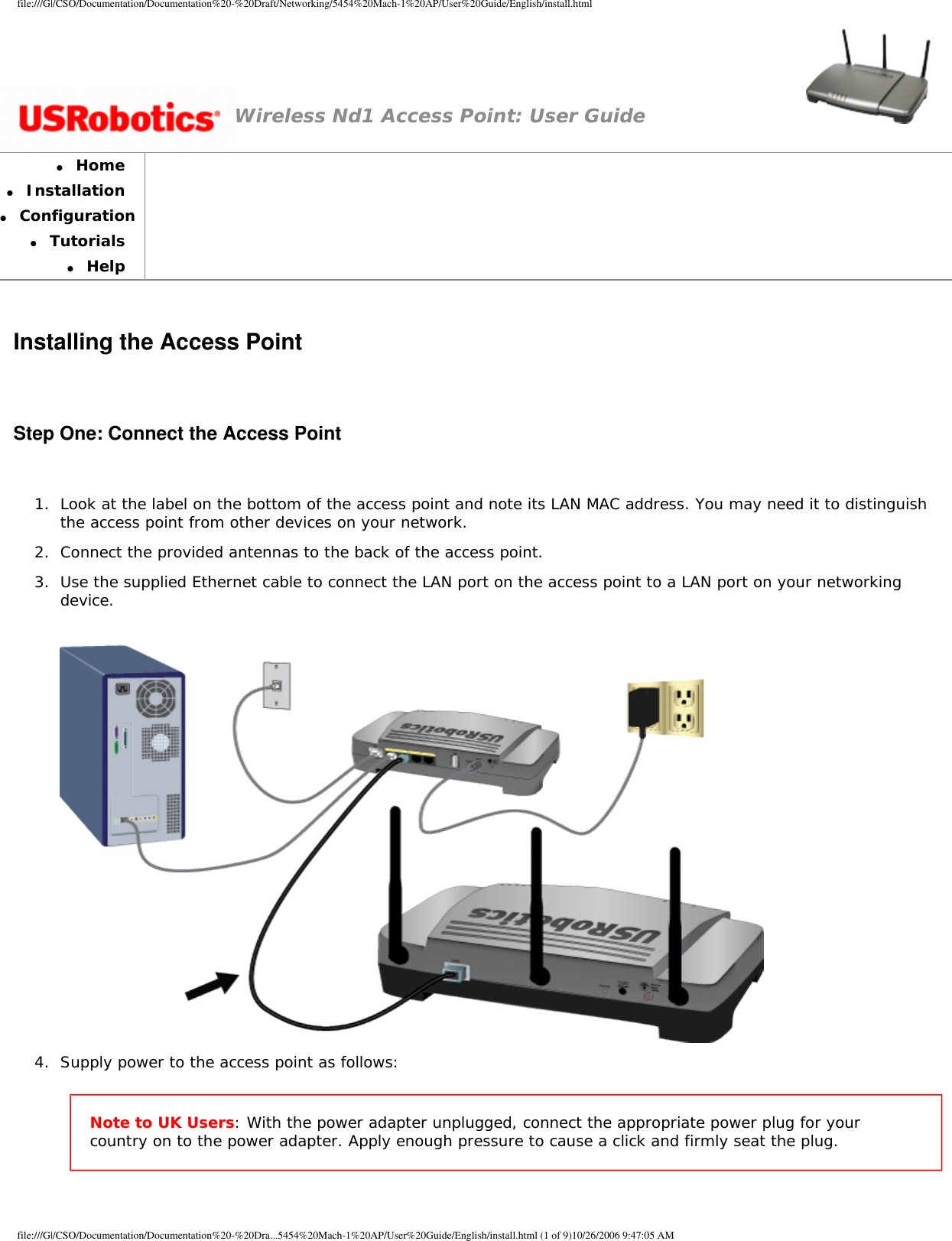 Page 6 of GemTek Technology A950630GN USRobotics Wireless Nd1 Access Point User Manual Manual