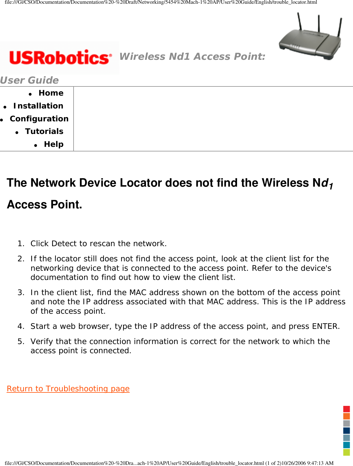 Page 83 of GemTek Technology A950630GN USRobotics Wireless Nd1 Access Point User Manual Manual
