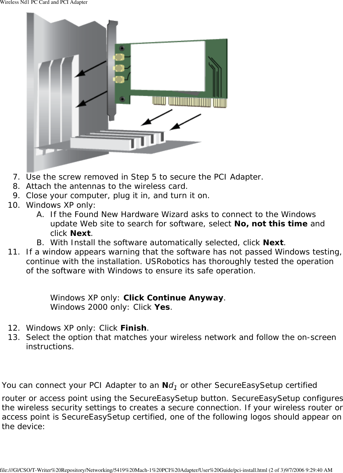 Page 10 of GemTek Technology C950622G Wireless Nd1 PC Card User Manual Wireless Nd1 PC Card and PCI Adapter