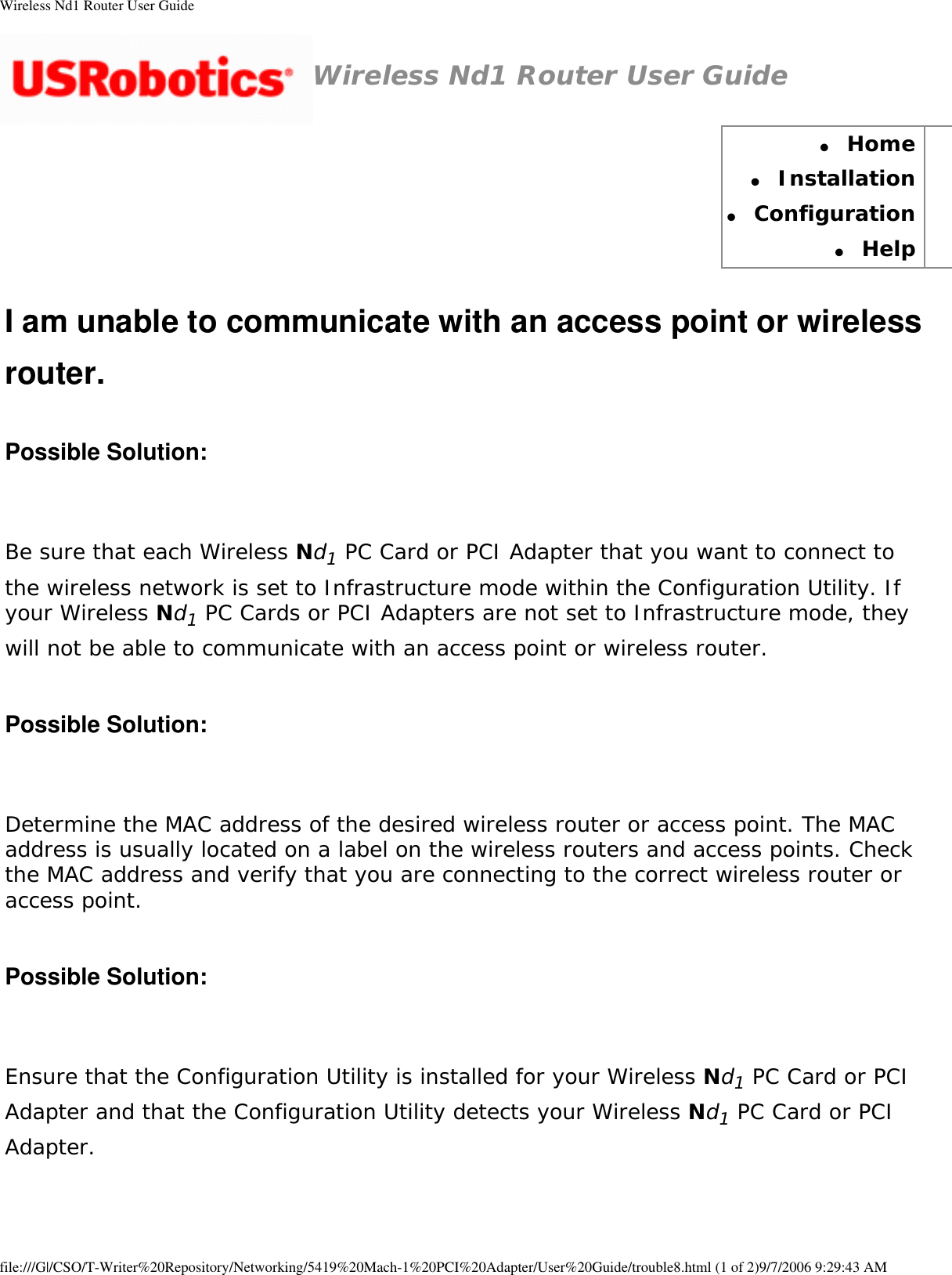 Page 46 of GemTek Technology C950622G Wireless Nd1 PC Card User Manual Wireless Nd1 PC Card and PCI Adapter