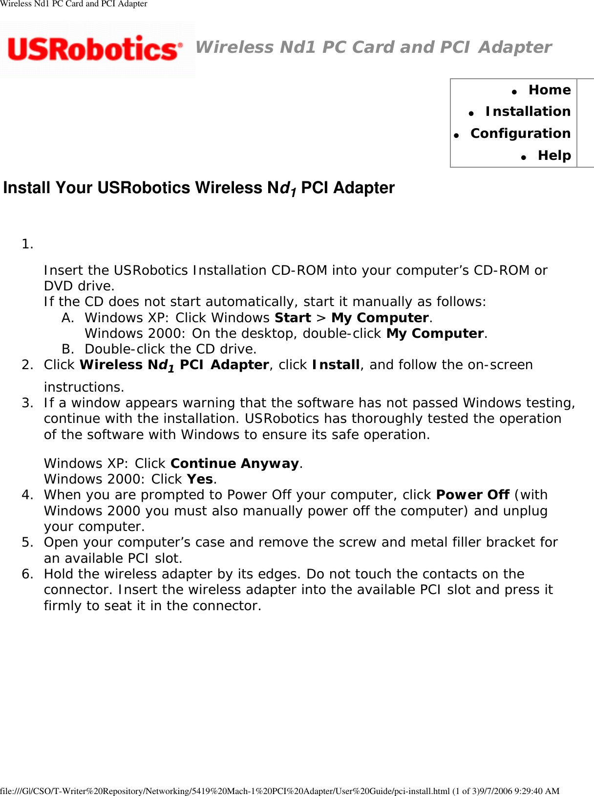 Page 9 of GemTek Technology C950622G Wireless Nd1 PC Card User Manual Wireless Nd1 PC Card and PCI Adapter