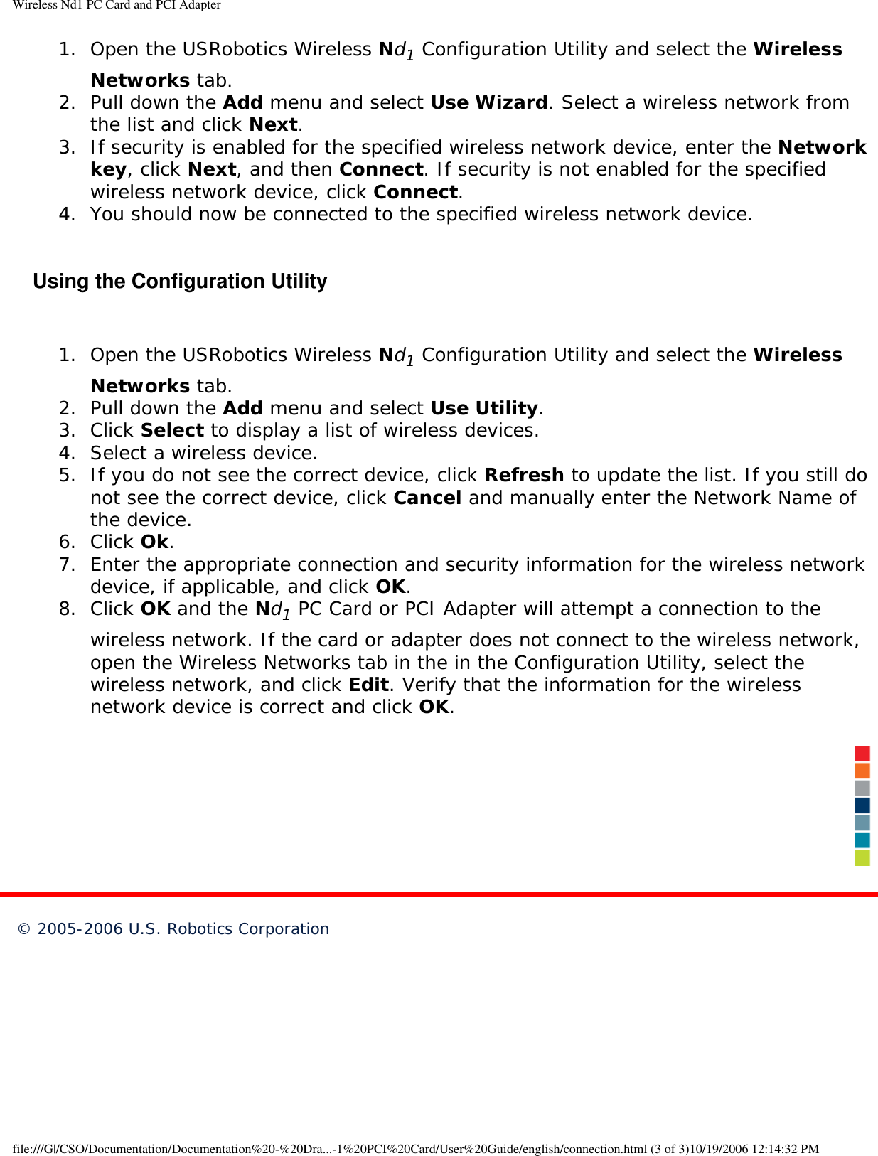 Page 15 of GemTek Technology P950622G USRobotics Wireless Nd1 PCI Adapter User Manual Wireless Nd1 PC Card and PCI Adapter